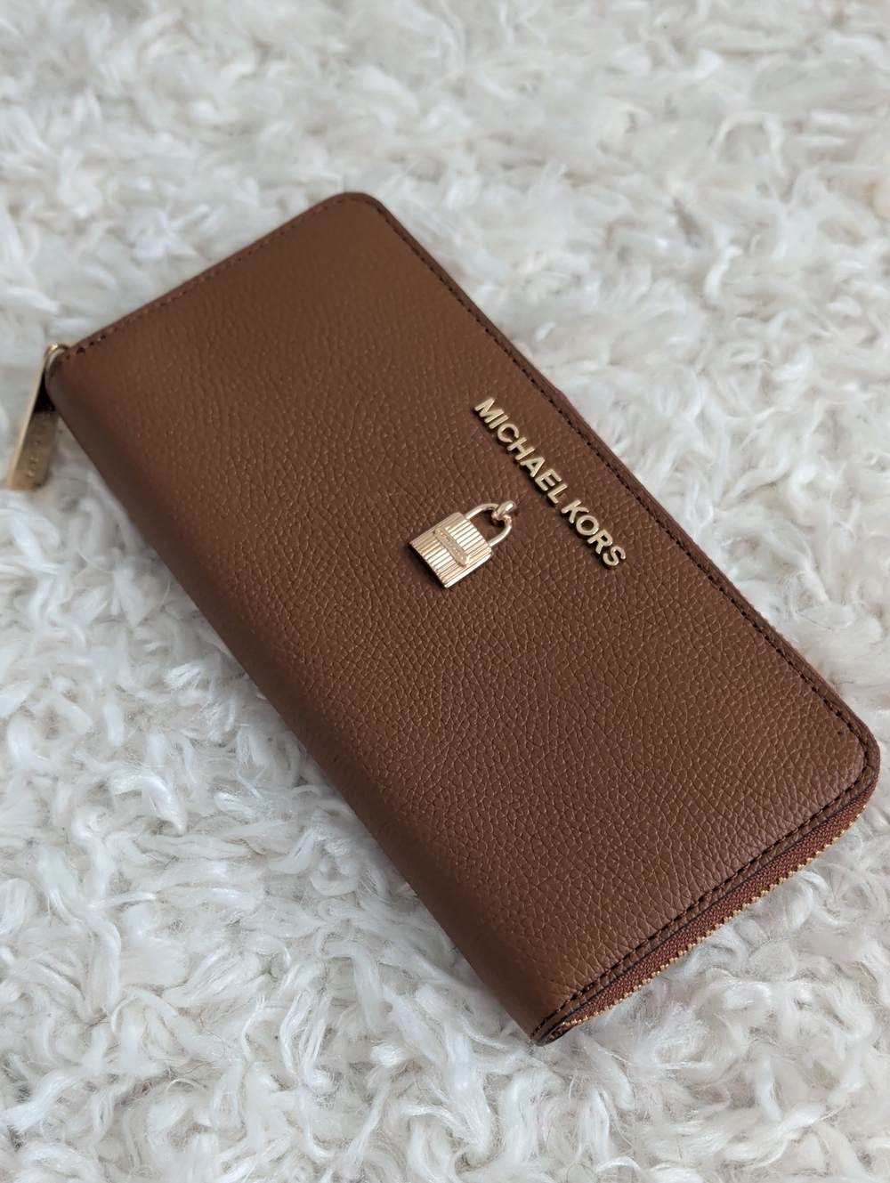 NWT Michael Kors Brown Leather Zip Around Wallet